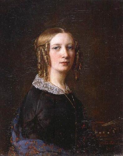 Sophie Adlersparre Portrait with the side-curls that were most common as part of 1840s women's hairstyles. China oil painting art